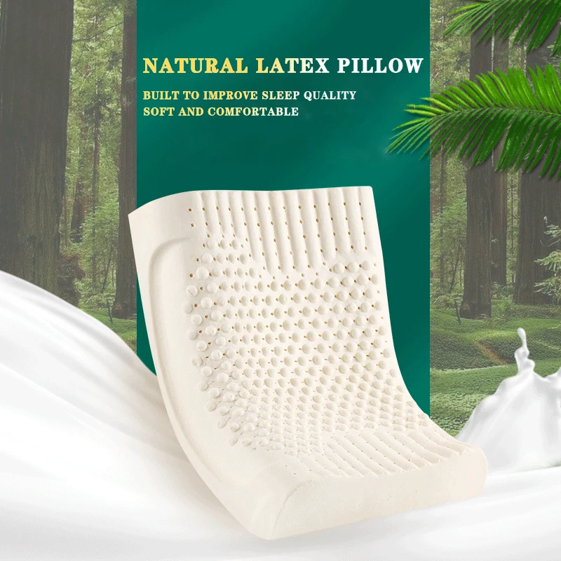 

Women's Latex Pillow Thailand Pure Natural memory travel pillow Neck Massage Sleeping Pillows Protect Vertebrae sleeping pillow