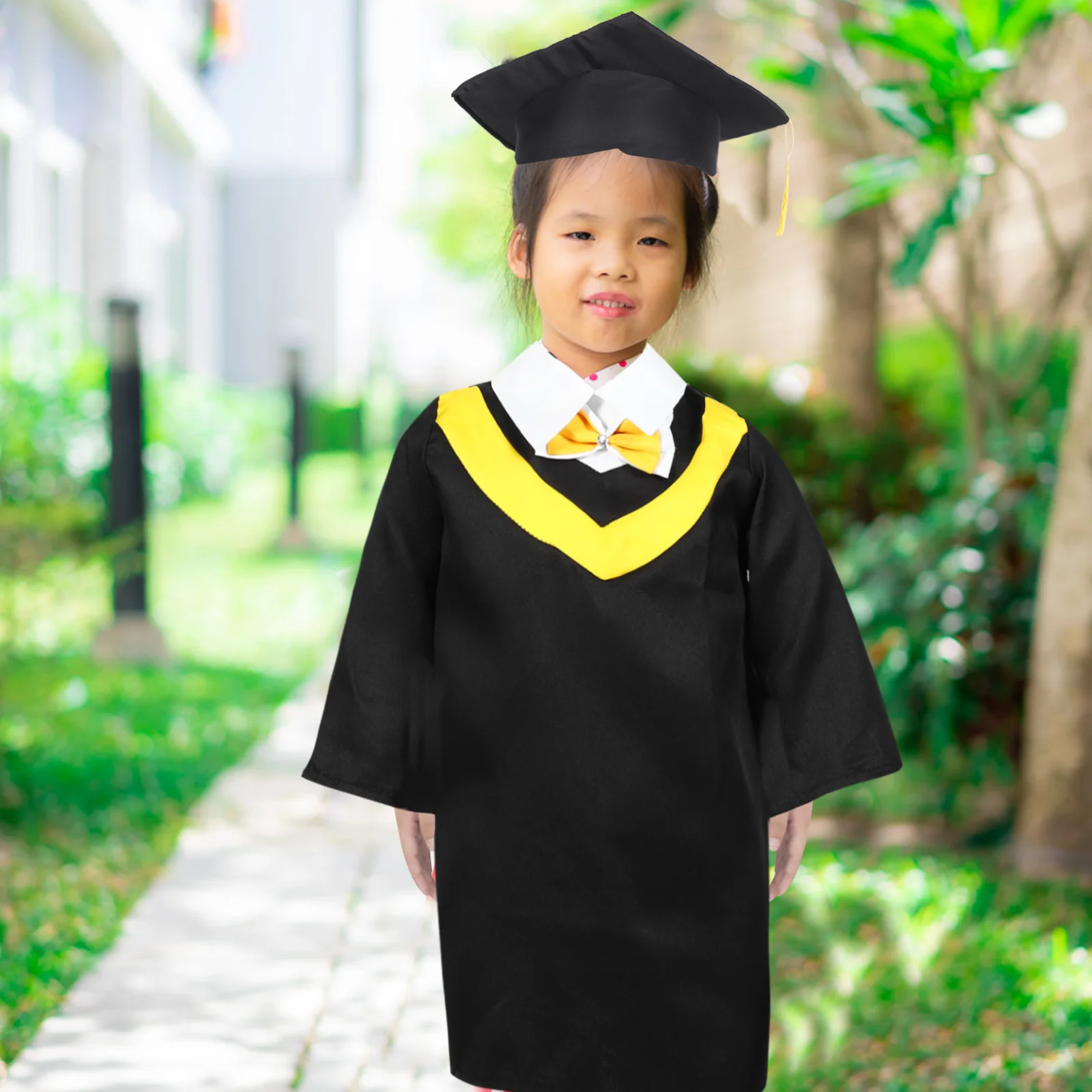 Kids Academic Dress Doctor Cap Hat Preschool Graduation Gown Kindergarten Dress Baby Clothing Footies Lightweight Outfit Kids