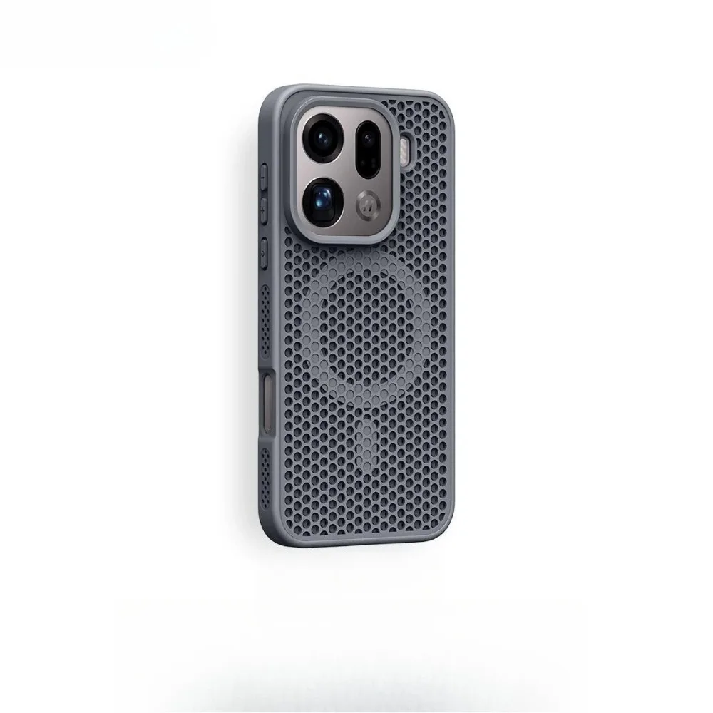 Fashion Honeycomb Magnetic Phone Case with Wireless Charging and Shockproof Protection