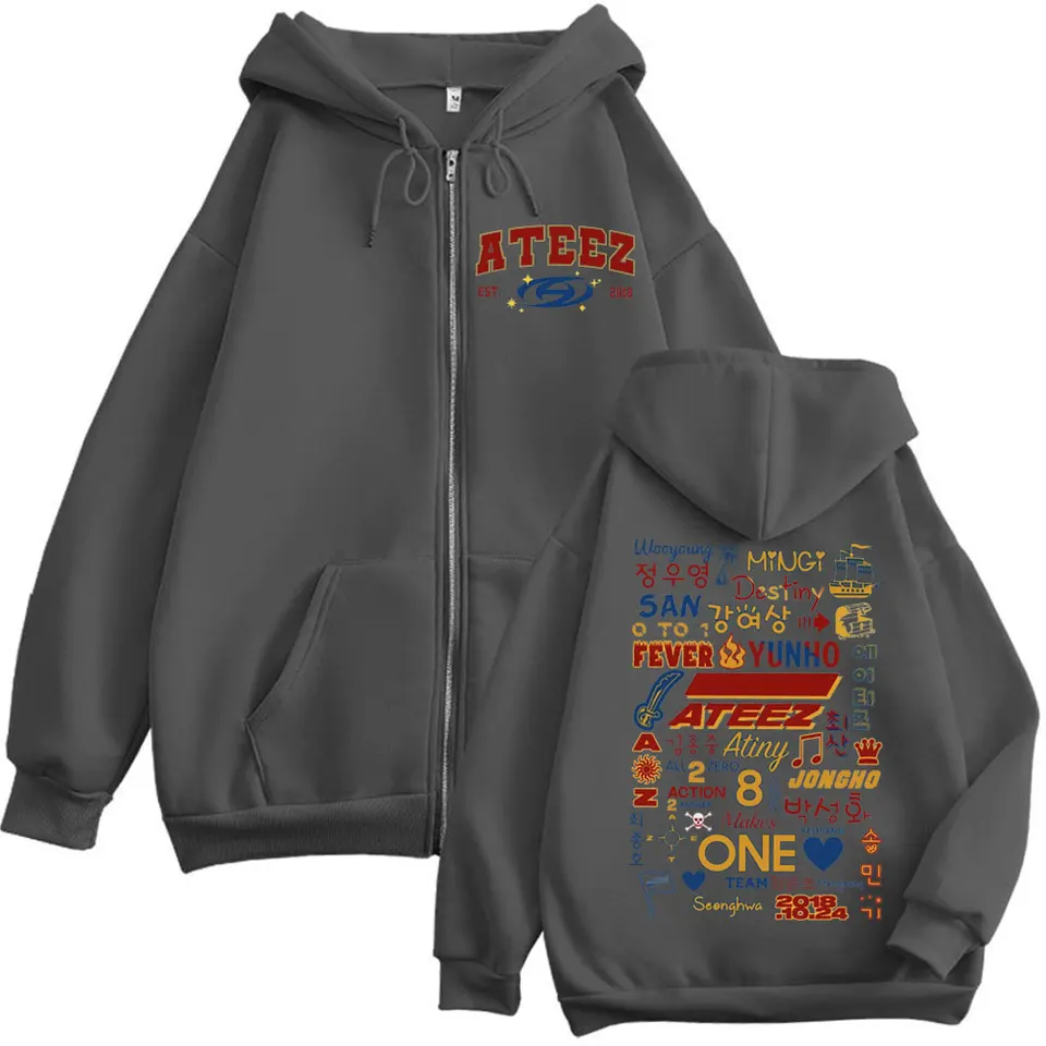 ATEEZ ソウルコン　フーディー ATEEZ 2025 World Tour in Your Fantasy Graphic Zipper Hoodie