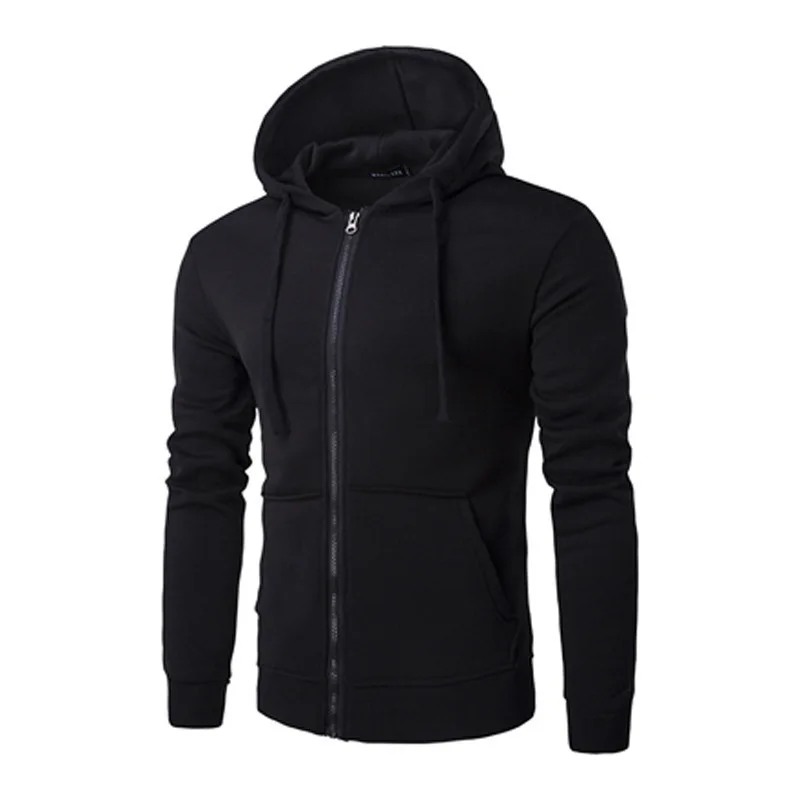 

Autumn Winter Men's Fashion Coat Running Fitness Cardigan Hoodie Solid Long Sleeve Slim Fit Sports Casual Zipper Sweater