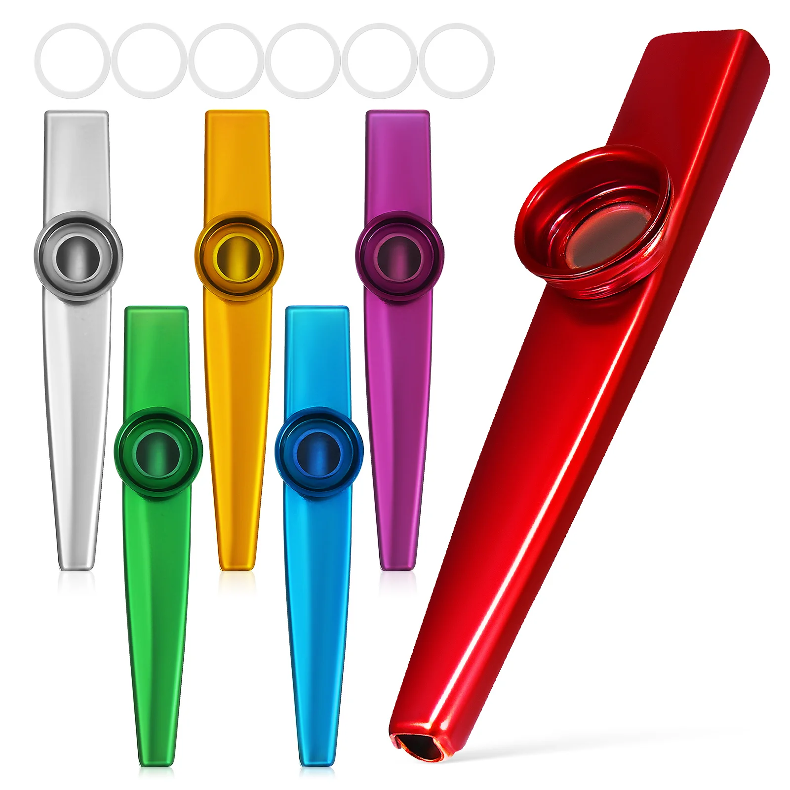 

6 Pcs Kazoo Instrument Metal Small Card Adult Kazoos Practice Performance Beginner Child