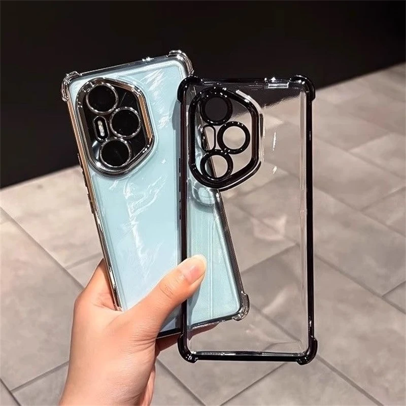 Electroplated Transparent TPU Soft Silicone Shockproof Phone Case with Fashionable Bumper Design