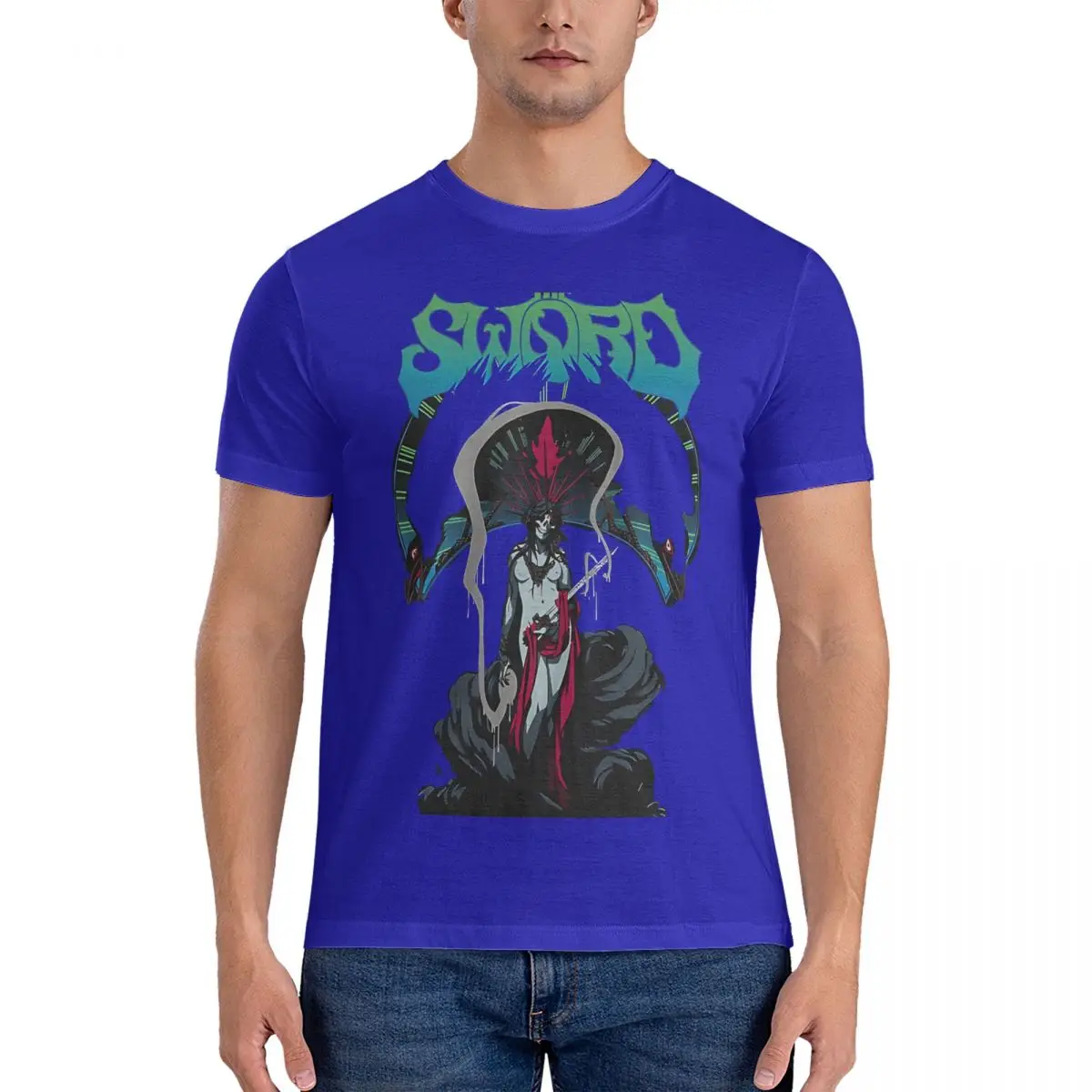 Camiseta musical para hombre, de algodón, de The Sword Band, informal, de manga corta y cuello redondo, para fiestas.