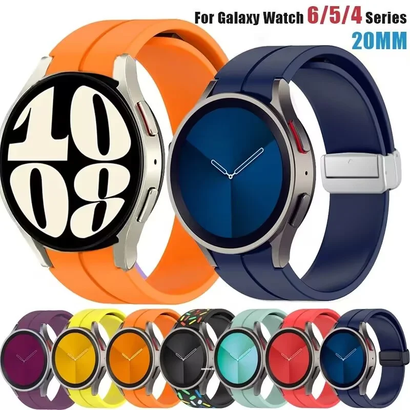 

Ремешок силиконовый для Samsung Galaxy Watch 6 5 4 5 pro 40 мм 44 мм, браслет для Galaxy Watch 4 6 classic 46 мм 42 мм 43 мм 47 мм, 20 мм