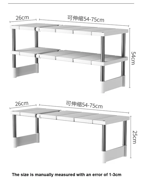 Set 2 Organizer Per Armadio - Impilabili, Espandibili, Marrone, Per Cucina, Bagno, Lavanderia - Foto 8