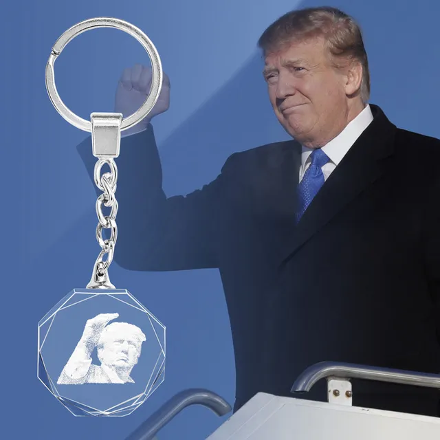 Trump Crystal Keychain in Box Bag Accessory Pendant Car Key Ring Holiday Christmas Gifts For Men Women Jewelry Accessories 6