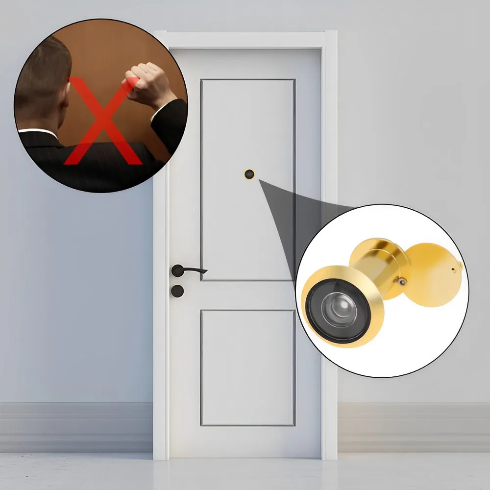 PATIKIL 1/2 Door Viewer Peephole, 2 Pcs Copper Privacy Door Viewer for Security, 220-degree Fits 1-3/8inch to 2-3/8inch Door Peep Hole with Privacy Cover for Home Office Hotel, Black, Door Viewers