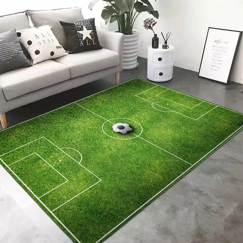 Cute Cartoon Football Velvet Carpet for Kids' Room