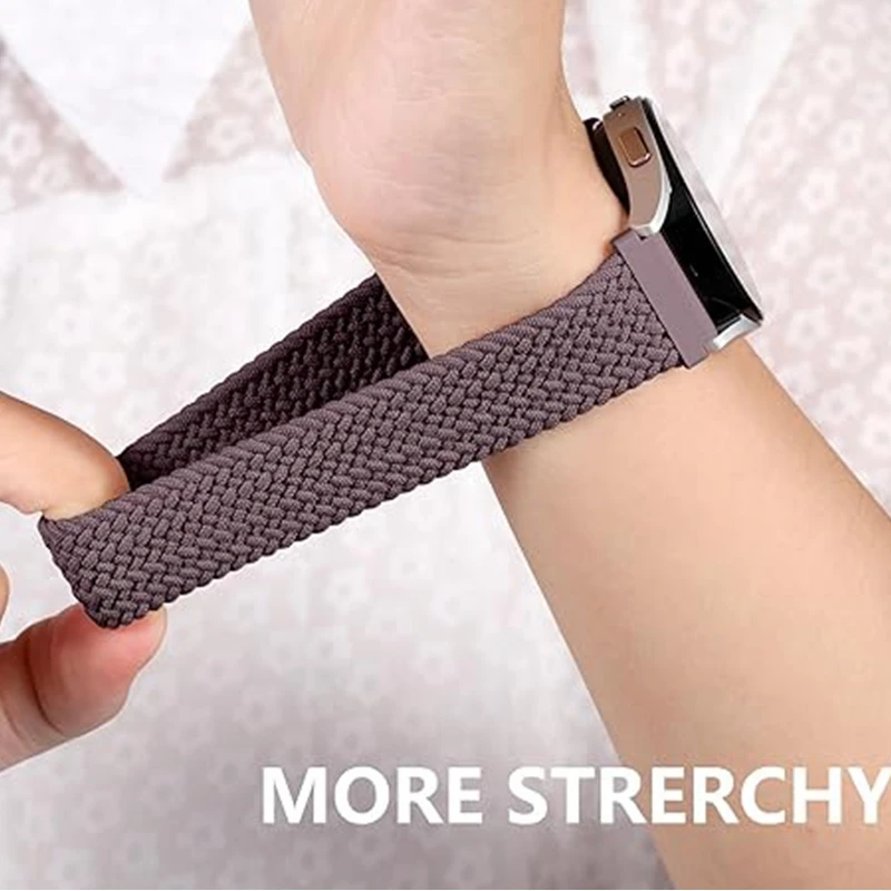 Braided Nylon Elastic Solo Loop Watch Band - 18/20/22mm