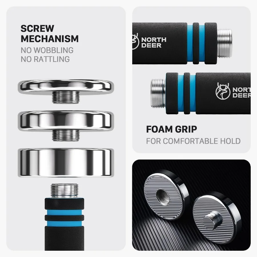 Steel Dumbbells Ultracompact & Adjustable Chrome Dumbbell with Foam Handles 10lb Home Gym Workout