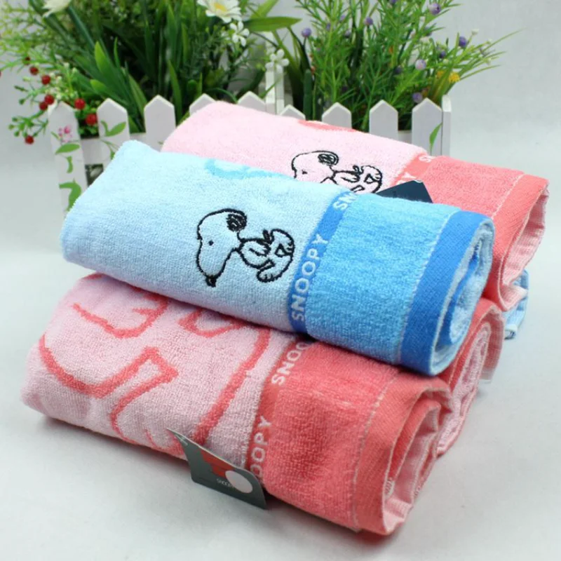 60x30cm Snoopy Cotton Towel Thickened Water Absorption Adult Children Soft Affinity Face Towel Cute Cartoon Kids Face Washcloth 3