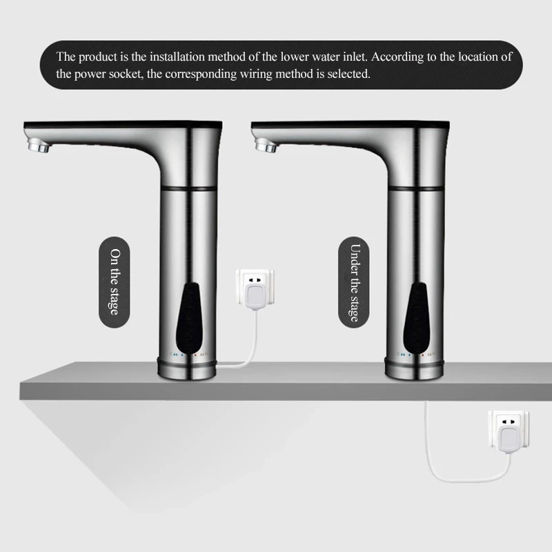 3300w Instant Heating Electric Faucet Adjustable Temperature Water Heater  Touch Switch Kitchen Hot Water Tap Lcd Display 220v - Electric Water  Heaters - AliExpress