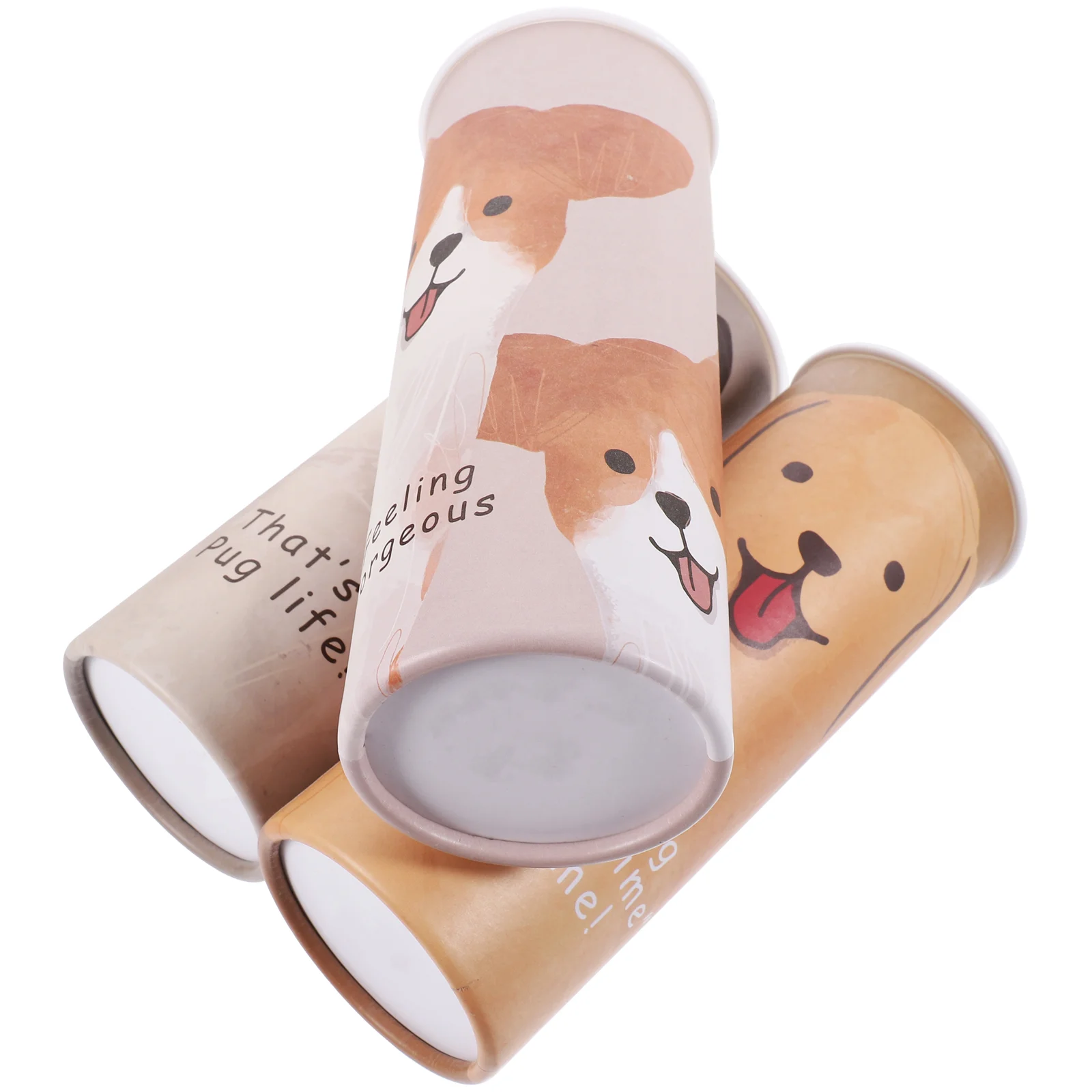 

Car Tissue Holder Facial Tissues 3Pcs Cute Cartoon Dog Printed Travel Tissue Tubes Box Container Car Cup Holder Car