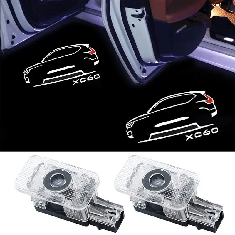 

LED Car Door Welcome Light Courtesy Projector Ghost Shadow Lamp for VOLVO XC60 XC 60 Logo 2009-2019 2010 2013 2015 Accessories