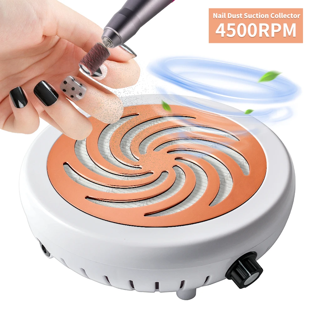 4500rpm Nail Vacuum Cleaner Professional Nail Polishing Removable Filter