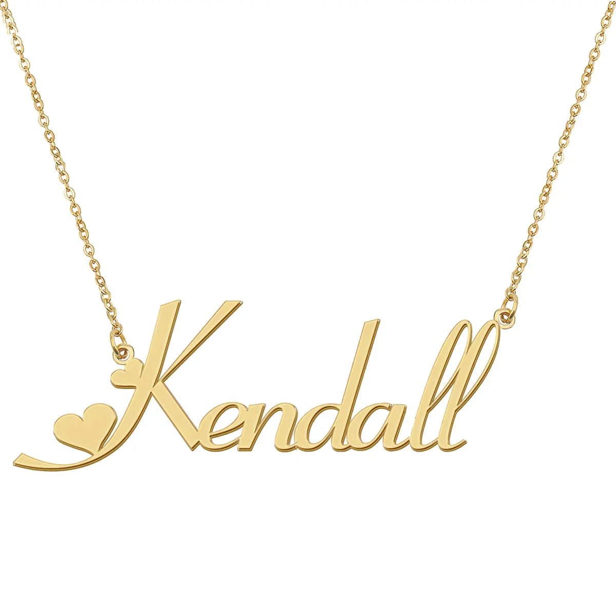 

Kendall Name Necklace Stainless Steel Nameplate Pendant for Women Girls Friends Birthday Wedding Christmas Mother Gift
