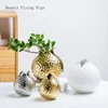 1pcs Ceramic Vase Golden Modern Home Decoration Porcelain Vase Flower  Pomegranate Shape Decoration Vase Decor Home Decor 2