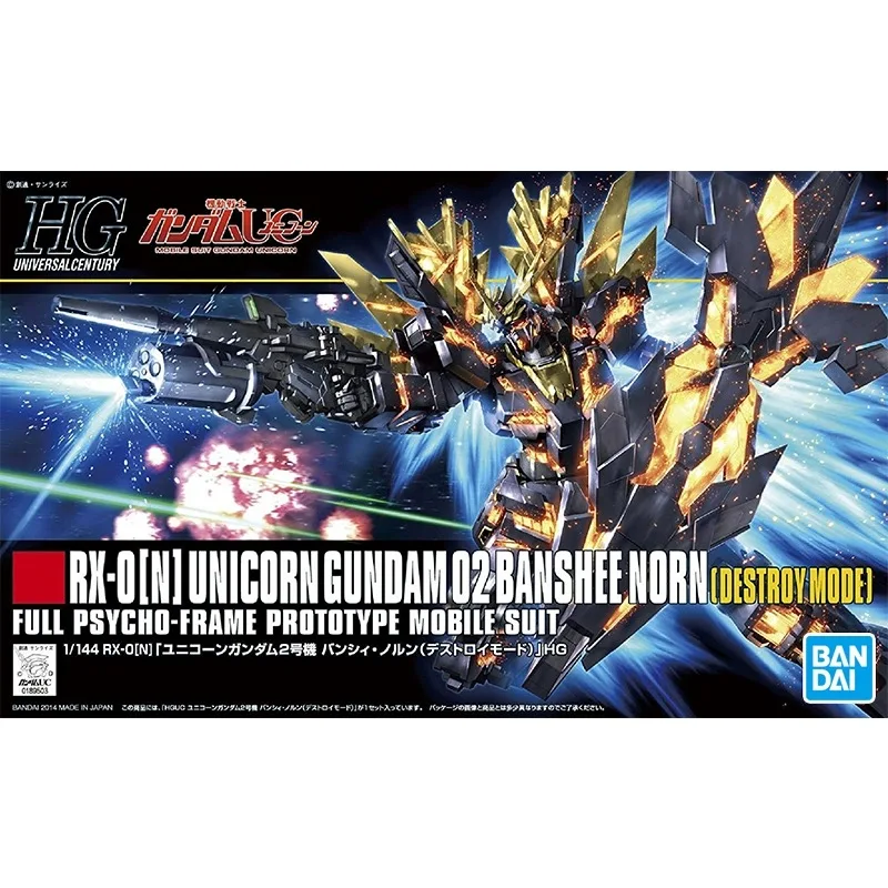 Originale Bandai Gundam Anime Figure Assembly Modello Hguc Hguc Full Armor Unicorn Gundam Unicorn Gundam-02 Banshee Parcae/Norns