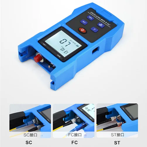 Free Shippin 2in1 Fuction Optical Power Meter -70 ~+10db With VFL USB Charging 2200mAh Lithium Battery 7 Wavelengths 10KM 20KM