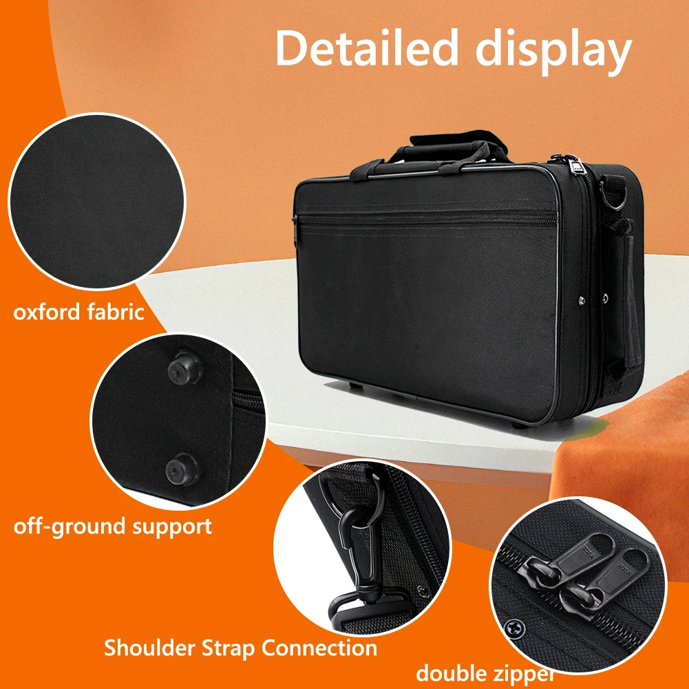 Clarinet Case with Shoulder Strap Storage Bag Clarinet Storage Carrying Case Clarinet Protection Accessories