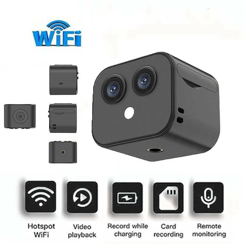 

D3 HD 4K Mini Wireless WiFi Dual Camera Mobile Phone Wireless Network Camera Remote Two-way Intercom Monitoring Camcorder