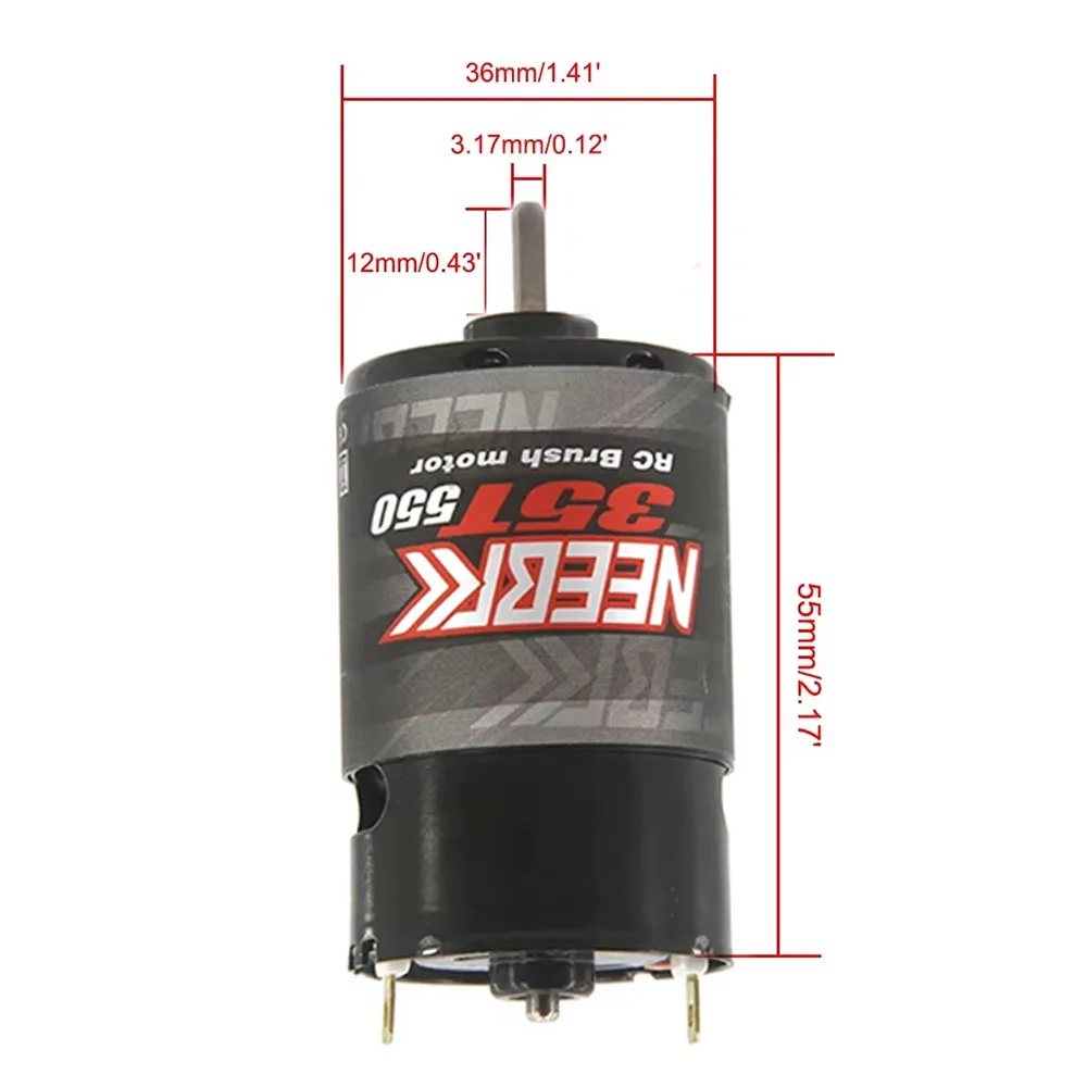 NEEBRC 550 Moteur Brossé Étanche 12T 21T 29T 35T 55T pour RC 1:10 Axial