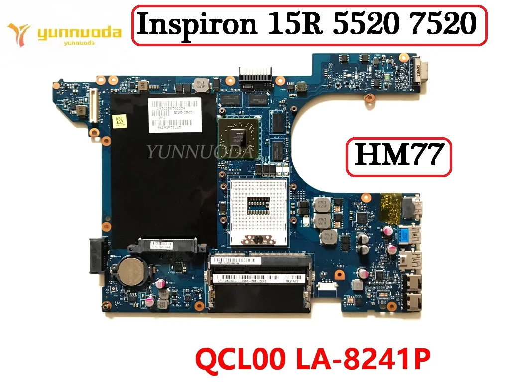 

Оригинальная материнская плата для ноутбука Dell Inspiron 15R 5520 7520 QCL00 LA-8241P 6D5DG с HD 7630M7730M HM77 100% протестирована