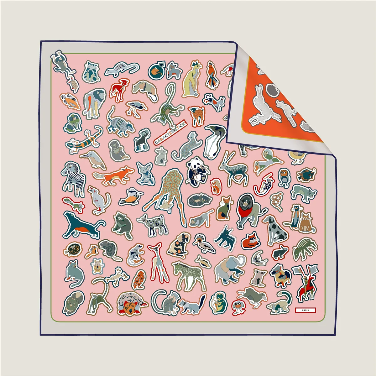 New Brand Animal world Two-sided Print Headband Scarf Women Fashion 90*90cm Hijab Bandana Neckerhicef Beach Sun Protection Shawl