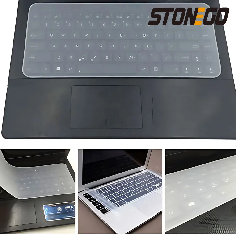 Stonego1PC 컬러 키보드 커버, 노트북 범용 키보드 커버, 컴퓨터 실리콘 방수 키보드 커버, 12-14/15-17 인치