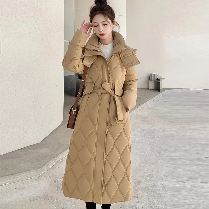 

Winter Women's Jacket Overcoat Thick Down Cotton Padded Cold Coat Female Loose Hooded Puffer Long Parkas Women