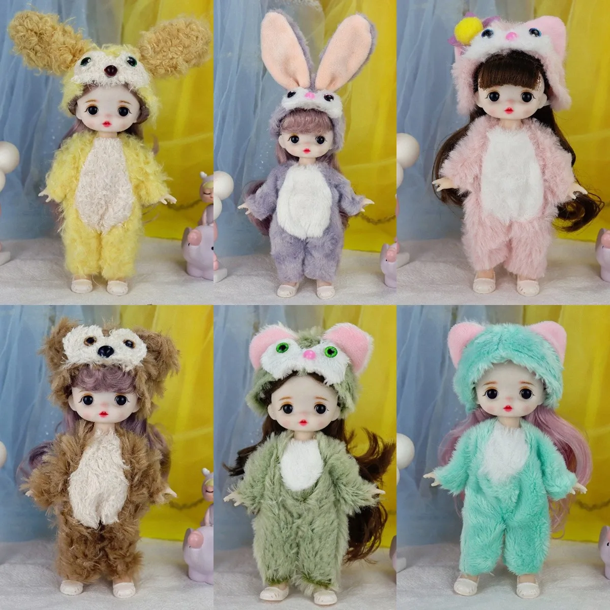 

17cm Mini Doll Movable Joint With Clothes + Shoes 3d Doll Girl Toy Gifts 13 Removable Joints Doll With Plush Clothes Girls Gift