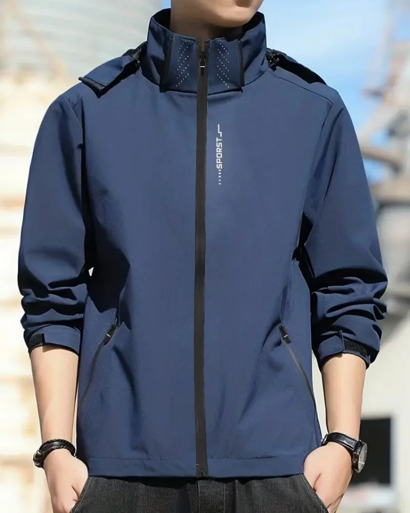 Men's and women's spring and autumn thin jacket, waterproof, windproof, detachable sports hooded jacket, travel suit