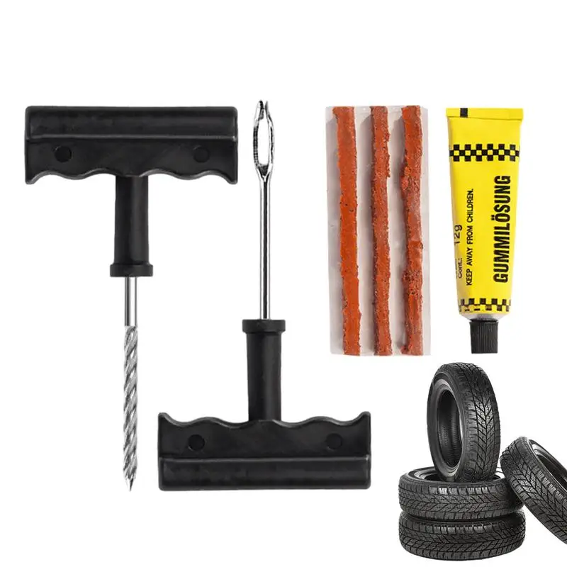 

Car Tire Repair Kit 6pcs Tire Repair Tool Kit Spiral Reamer Rubber Tire Repair Strips Universal Portable Tire Repair Tools for