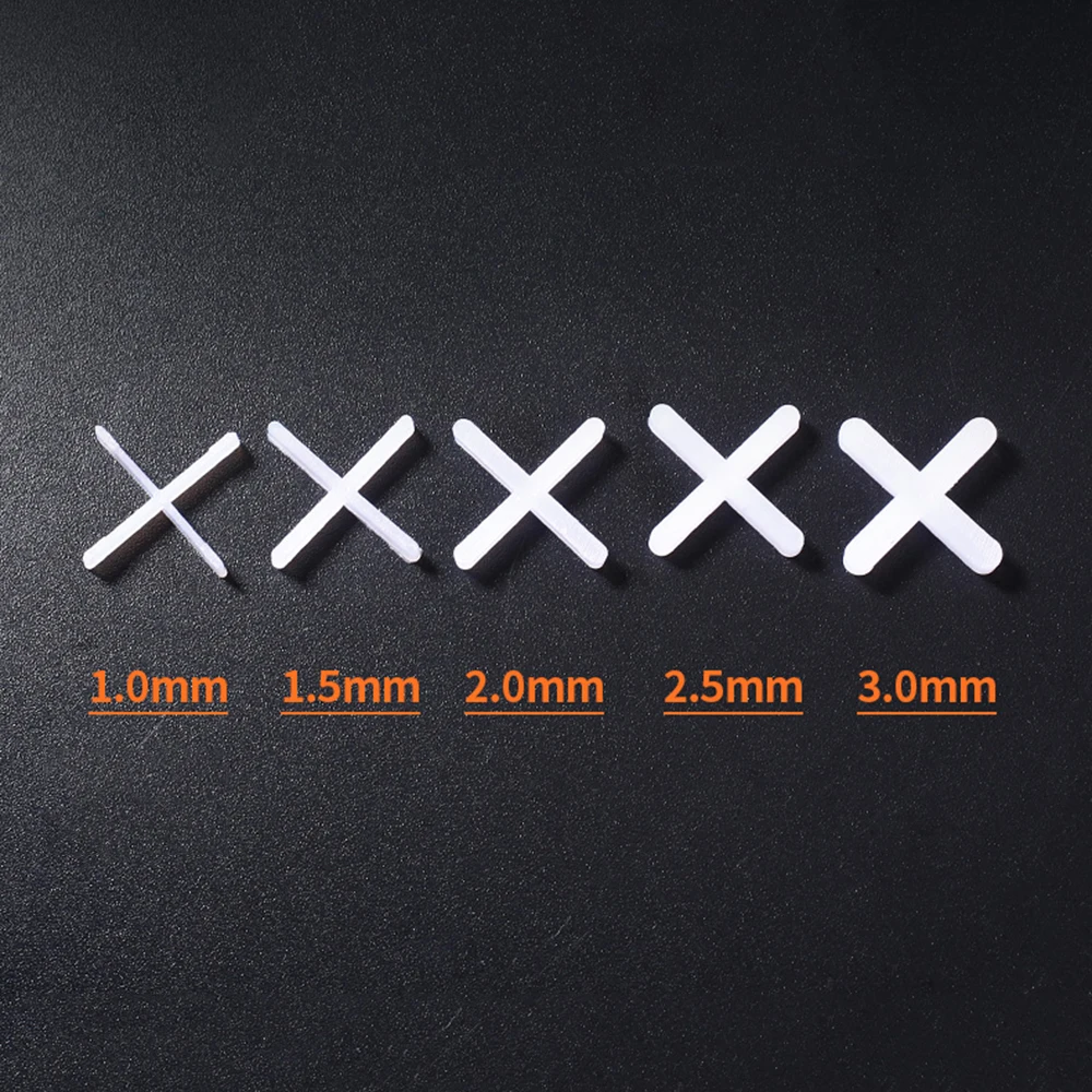 Tile Leveling Spacer Locator Cross Tool 100PCS 1/1.5/2/2.5/3mm Tile Leveler Wall Floor Tiles Leveling System Construction Tools