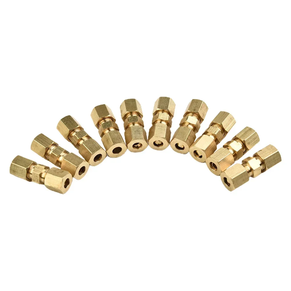 4/10Pcs Brake Lines Pipe Brass Connectors For Brake Line Without Flare 4.75mm 3/16" Fitts Straight Reducer Compressions Kits