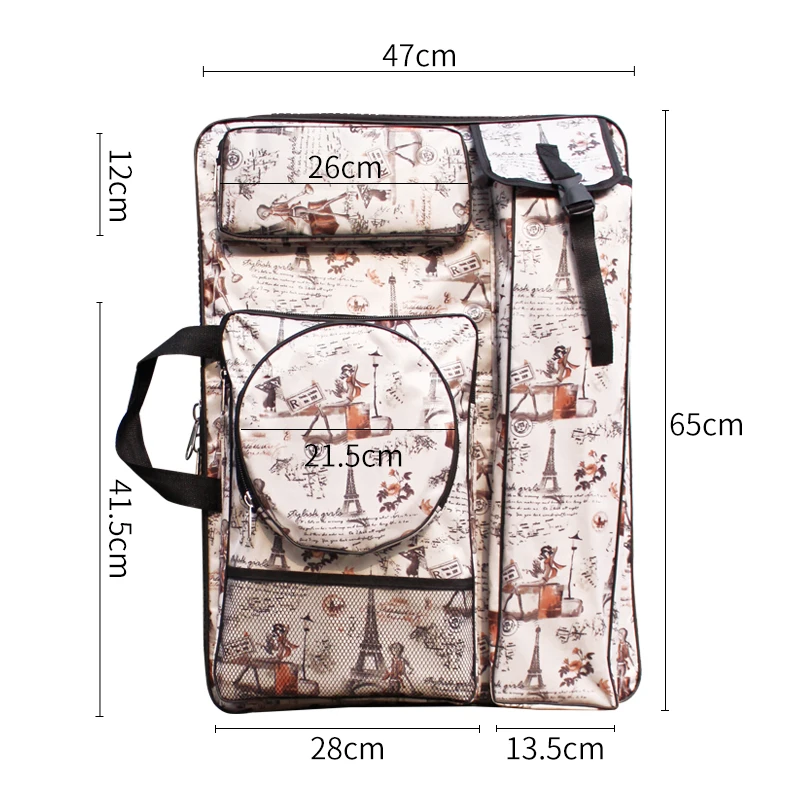 Vintage Fashion Art Bag A2/4K Art Board Bag For Artist Waterproof Art Portfolio Case Backpack A2 Drawing Board Bag images - 6