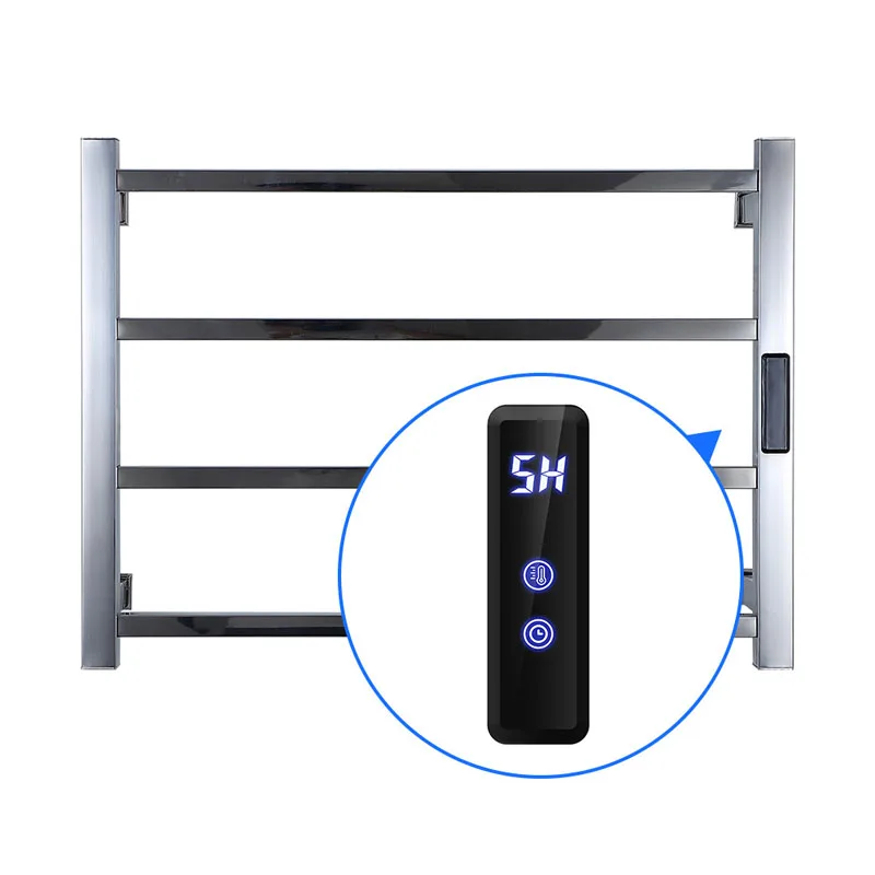 

Fashion wall-mounted towel rack regular temperature digital display 304 stainless steel waterproof electric towel rack bathroom