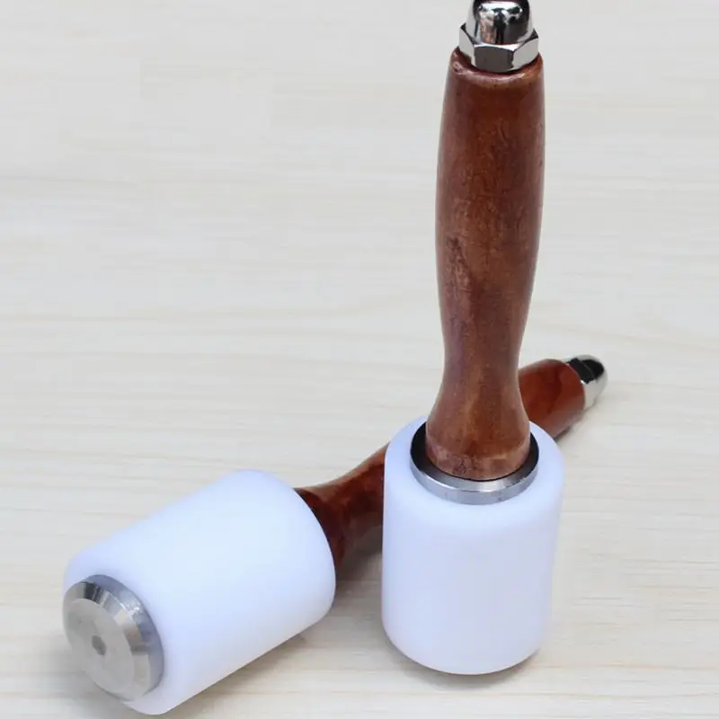 Nylon Hammer - Leather Carving Hammer Cowhide Sew Hammer with Wooden Handle marteau caoutchouc 4