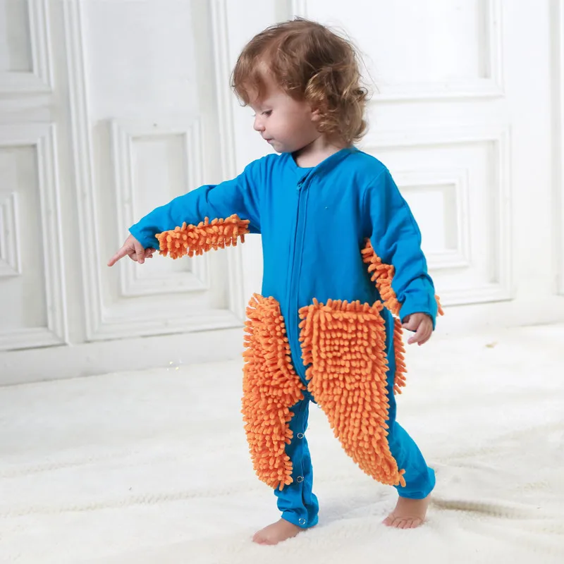 BabyMopRompersOutfitUnisexRompeBoyGirlPolishesFloorsCleaning