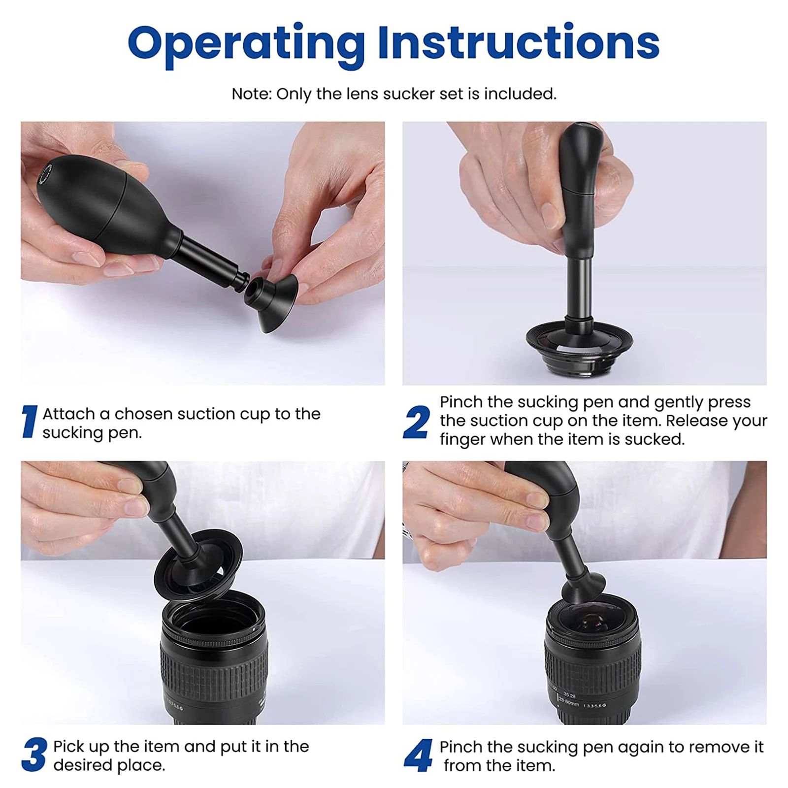 Lens Sucker Kit Long Anti-static Pen Strong Suction Manual Vacuum Suction Pen Lens Puller Repair Tool lens sucker kit