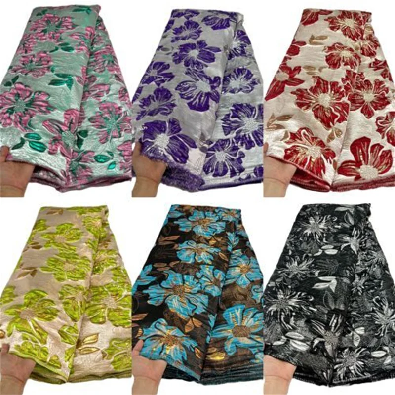 

black Fashion African Brocade Jacquard Fabric Woman Organza Lace Material Floral Mesh Cloth Nigerian Tulle French Net Tissu
