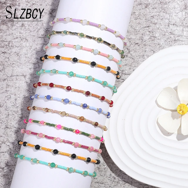 tshyp Yellow Korean Style Daisy Flower Bracelet Colorful Crystal Beaded Bracelet  Handmade Elastic Rope For Women: Buy Online at Best Price in UAE - Amazon.ae