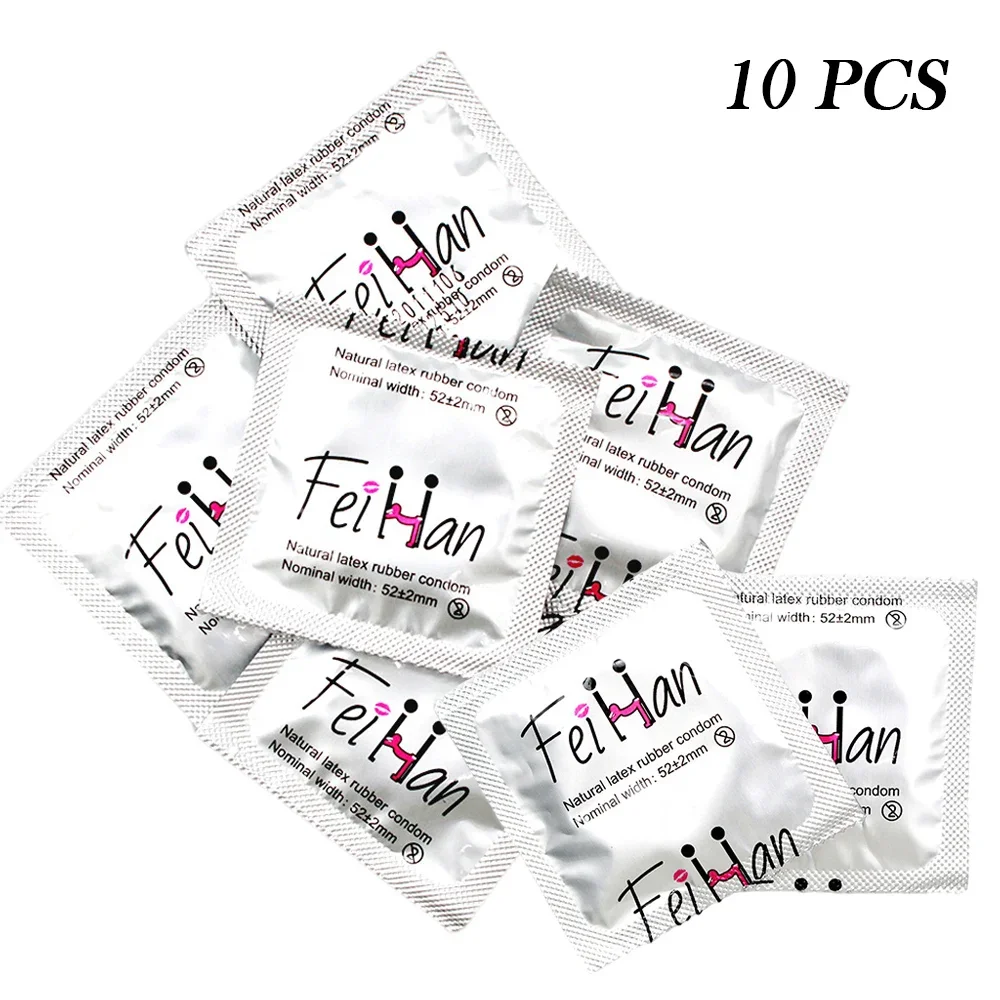 10/30/50pcs Condom 52mm Ultra Thin Cock Penis Sleeve Natural Latex Lubrication Contraception Supplies Adults Safer Sex Products
