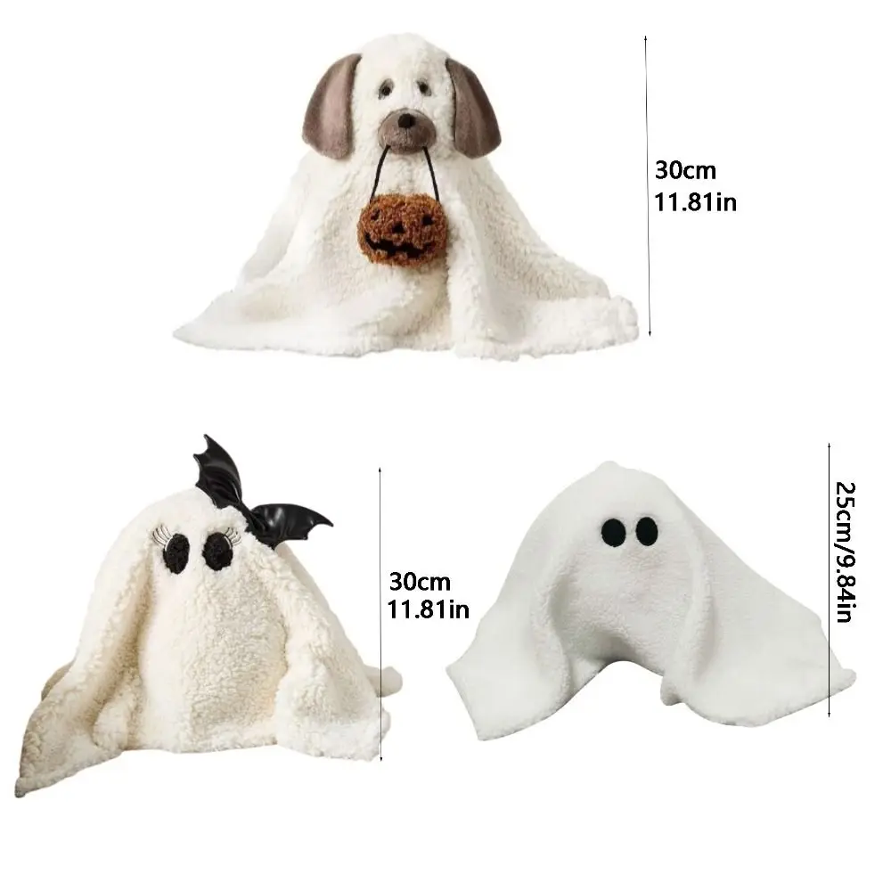 Fun Cute Ghost Dog Pillow PP Cotton White Halloween Soft Room Decoration Puppy Sofa Pillow