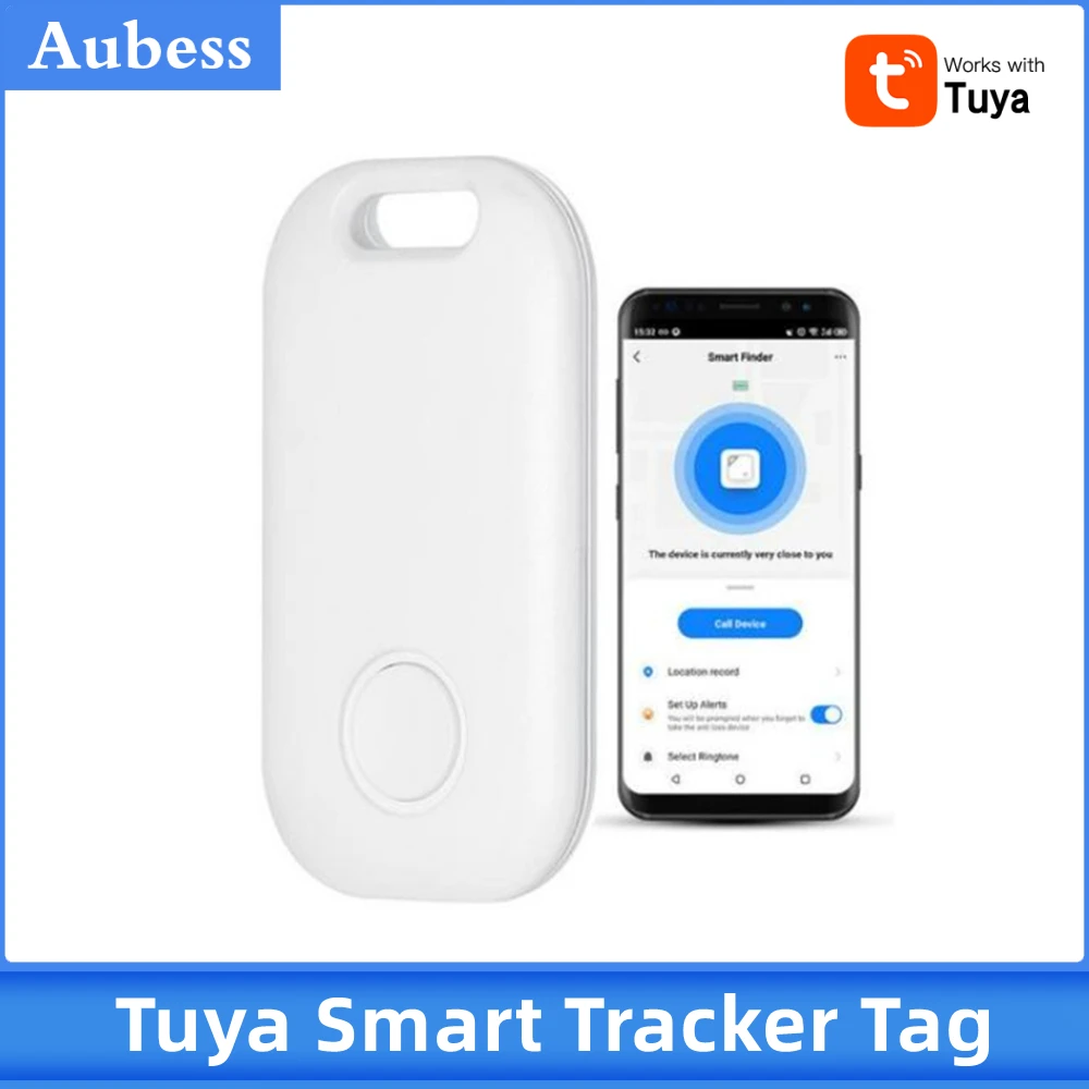 Tuya Smart Tracker Mini Anti Lost GPS Tracker Keychain Alarm Wireless Bluetooth Location Tag 2-way Search Key Finder