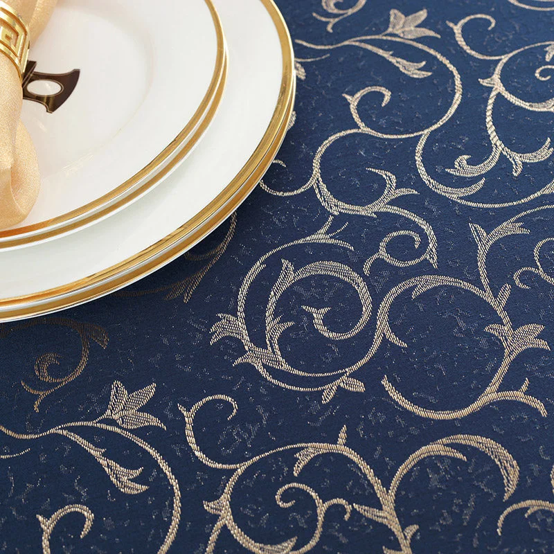 Polyester Jacquard Round Tablecloth Wedding Table Cover Cloth Damask Pattern Table Decoration Hotel Restaurant Party Banquet Table Cloth Rectangular Tablecloth