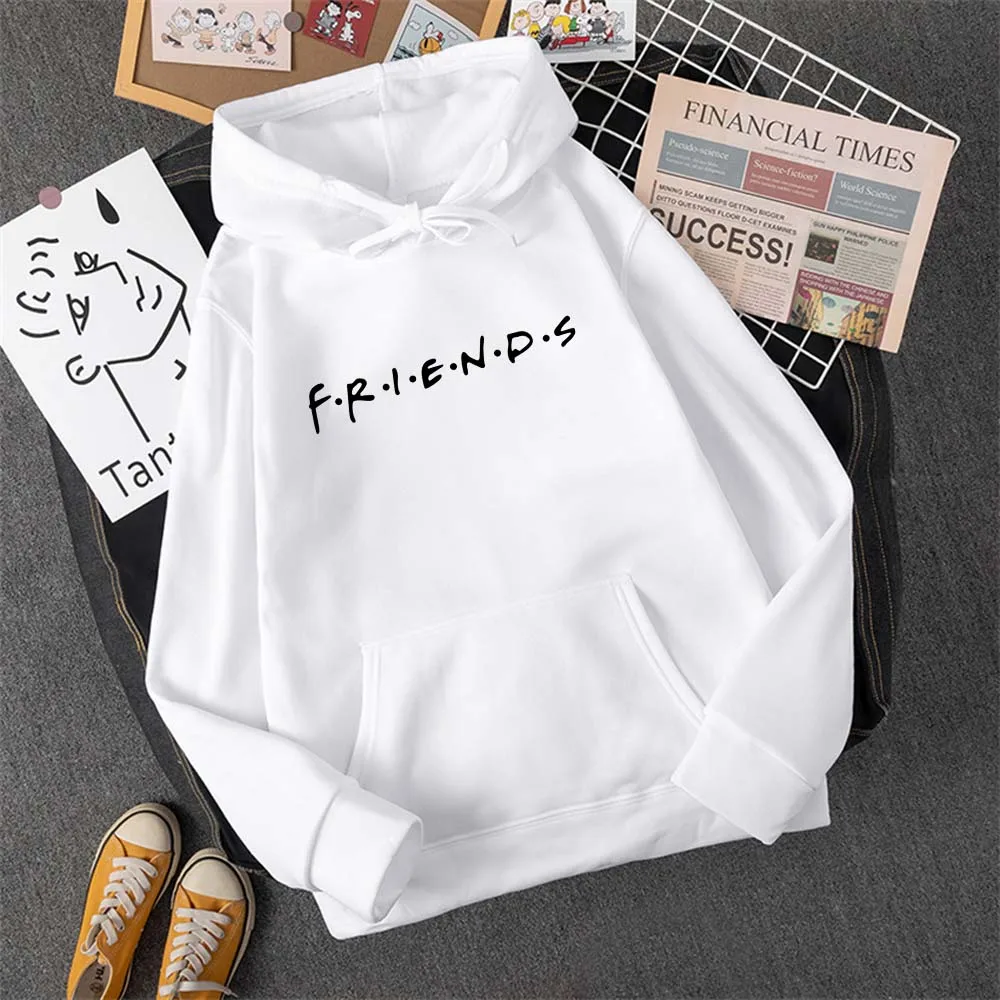 FRIENDS Women Hoody Street Casual Loose Sweatshirt Autumn Fleece Hooded Hip Hop O-Neck Clothing Female 3