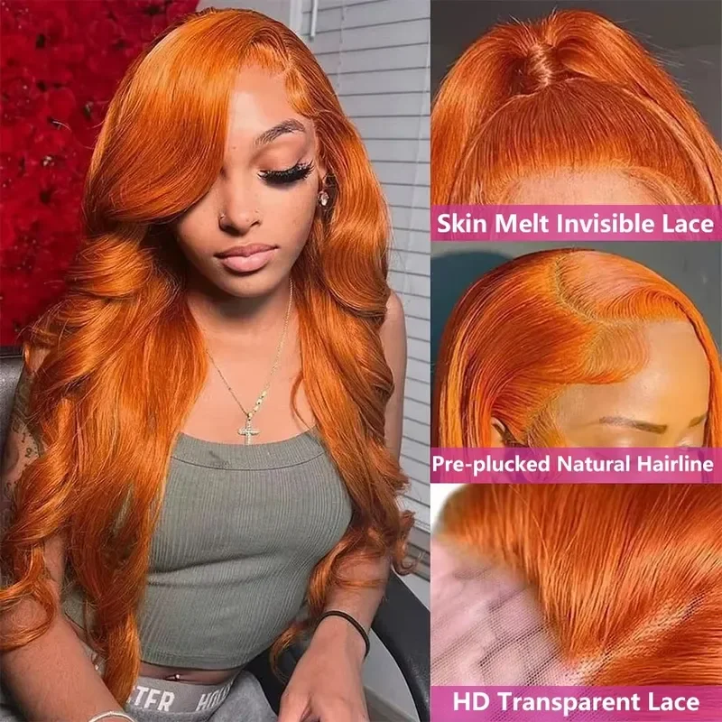 250 Density 30 Inch Body Wave 100% Human Hair - Ginger Color Silky Soft No Tangle No Shedding Premium Extensions