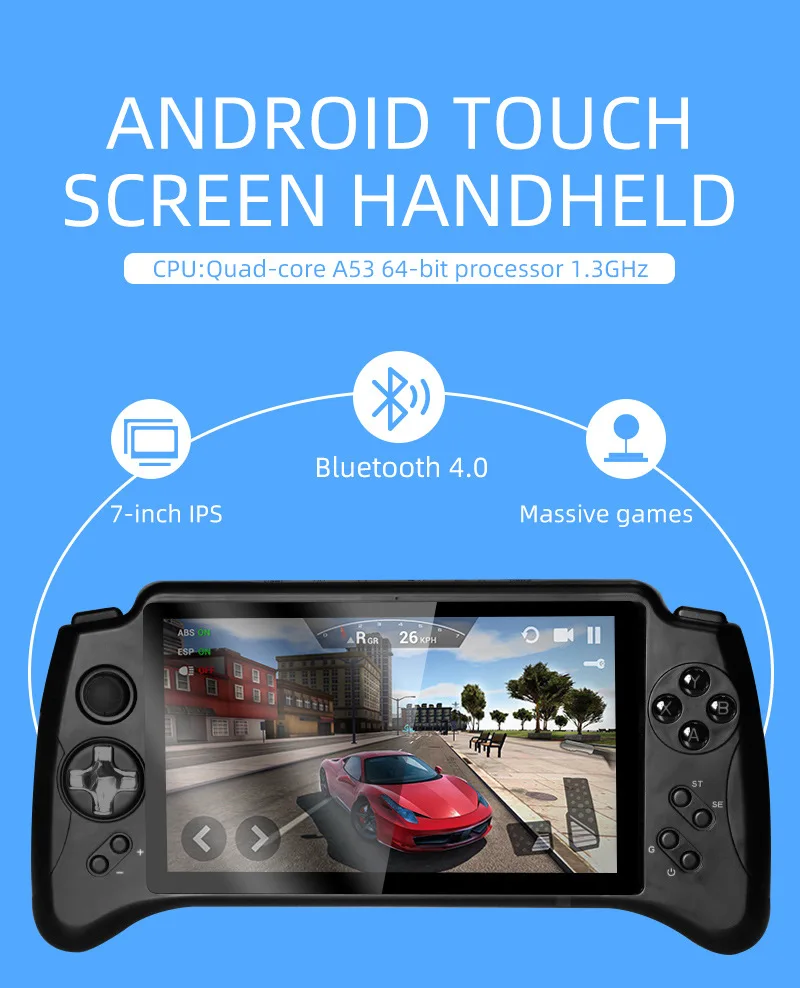 Powkiddy new product x17 Android handheld 7-inch large-screen handheld PSP game console DC/ONS/NGPMD arcade